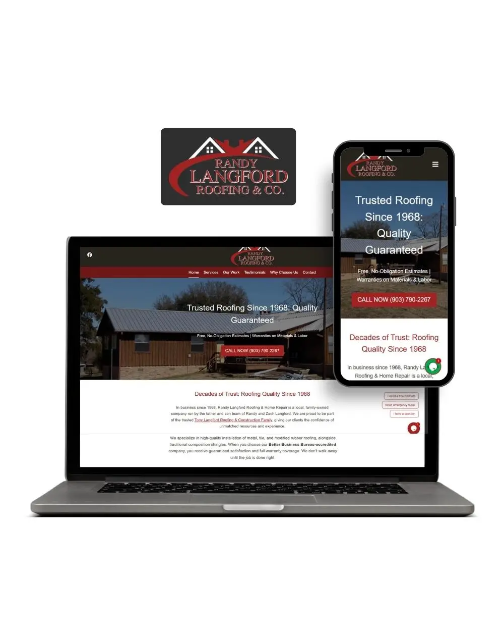 Randy Langford Roofing website