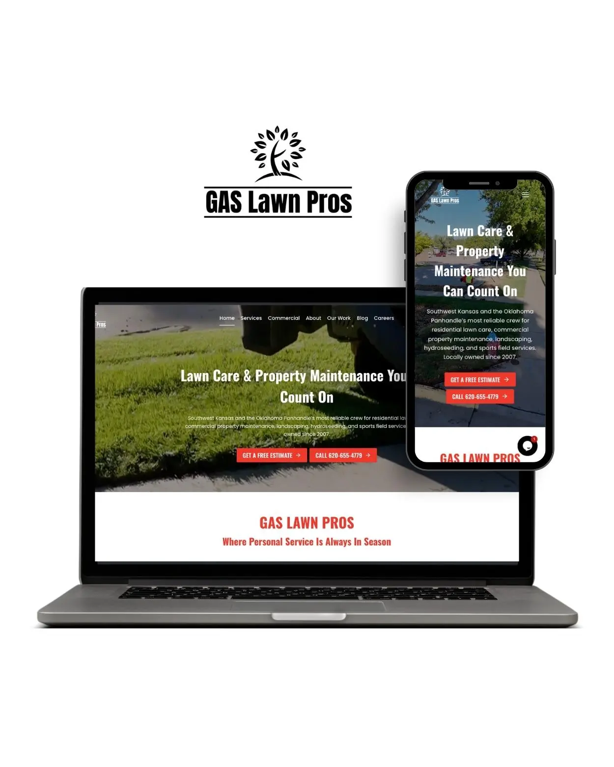 GAS Lawn Pros website